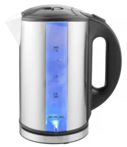Fierbator electric MICHELINO 74320, 2200W, 1.7 litri, otel inoxidabil, pereti dubli, iluminare LED