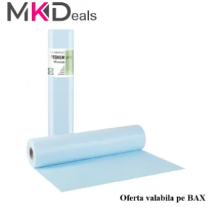 ​Oferta ​Rola cearceaf hartie impermeabila ALBASTRA 50 X 50