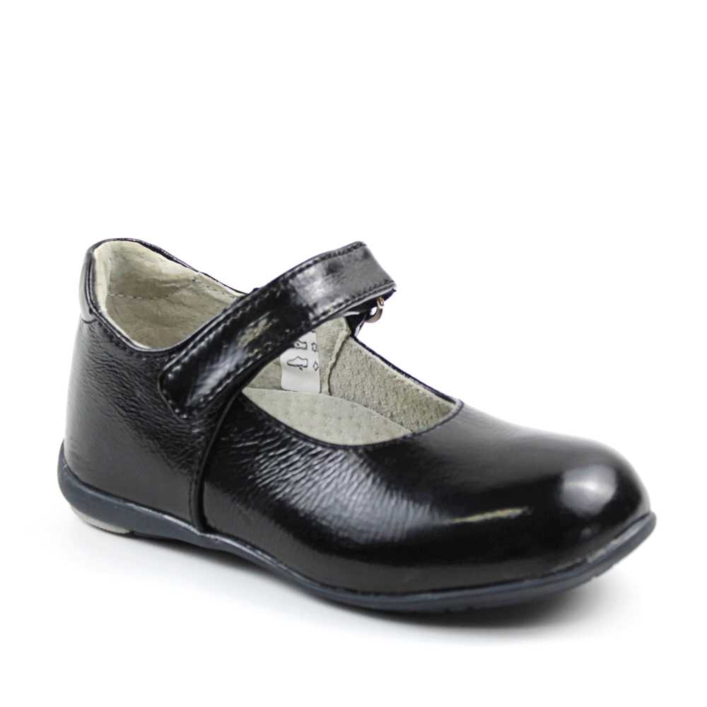 Pantofi usori , de copii , din piele naturala , lacuita , 3157-NEGRU/99