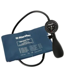 Tensiometru mecanic Riester Shock-Proof®, cu manseta dezinfectabila, marime extra-large, Negru