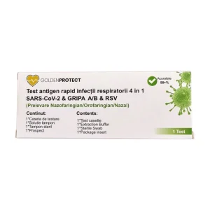 Test rapid combo 3 in 1, Gripa A/B + Covid 19 + RSV, prelevare orofaringian, nazofaringian si nazal