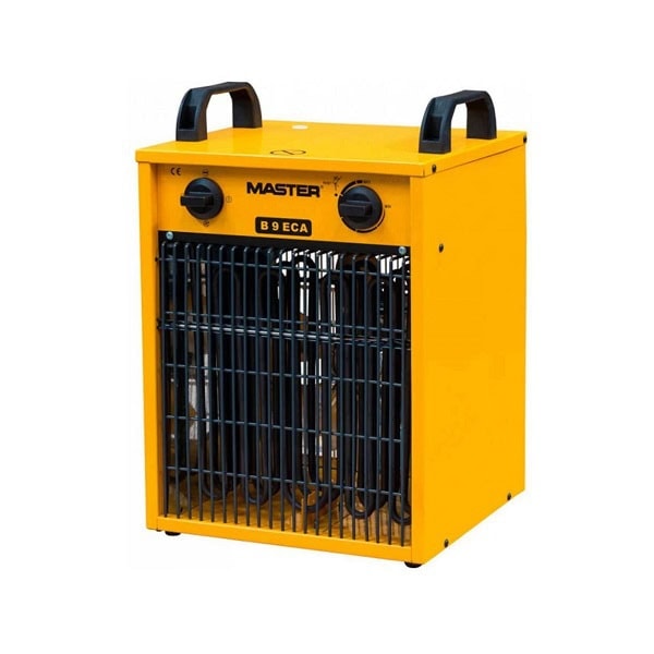 Aeroterma electrica, putere 9 kW, 2 trepte de putere, debit aer 800 mc/h, protectie termica, termostat, culoare galben