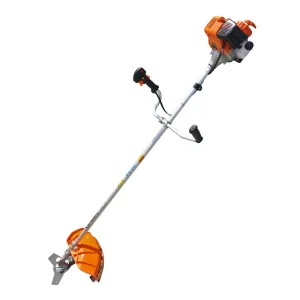 Motocoasa pe benzina, 4 timpi, 0.75 kW, 1 CP, pornire manuala, la sfoara, cap de taiere tip Tap&Go, disc metalic cu 3 dinti, 255 mm diametru