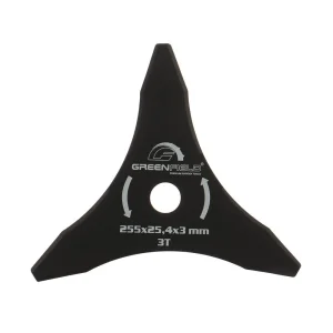 ​Disc motocoasa GreenField, pentru tuns iarba, realizat din otel, 3 lame de taiere, 255 x 3 x 25.4 mm
