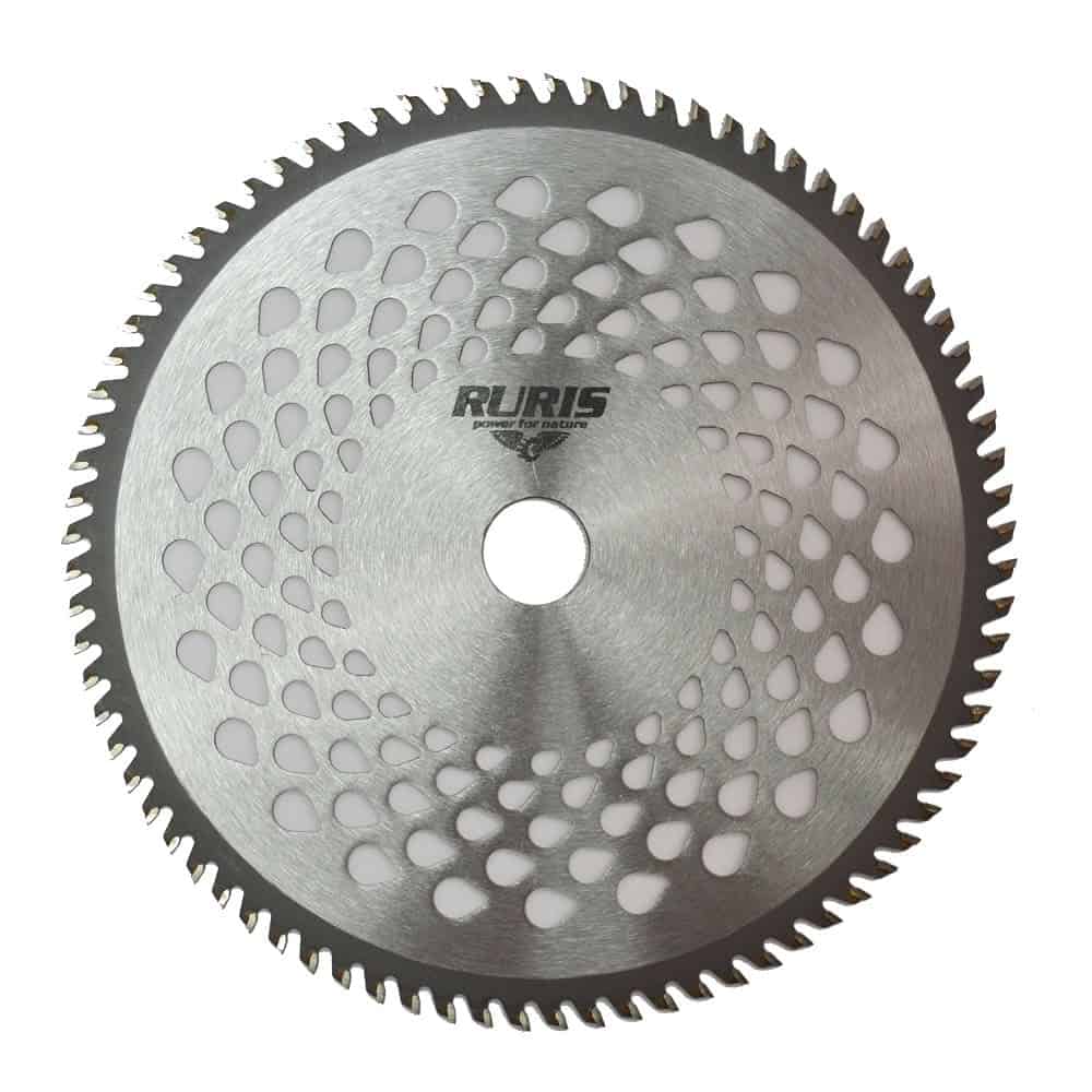 Disc motocoasa pentru tuns iarba, Ruris, confectionat din otel, 80 dinti cu vidia tip 1, diametru 230 mm
