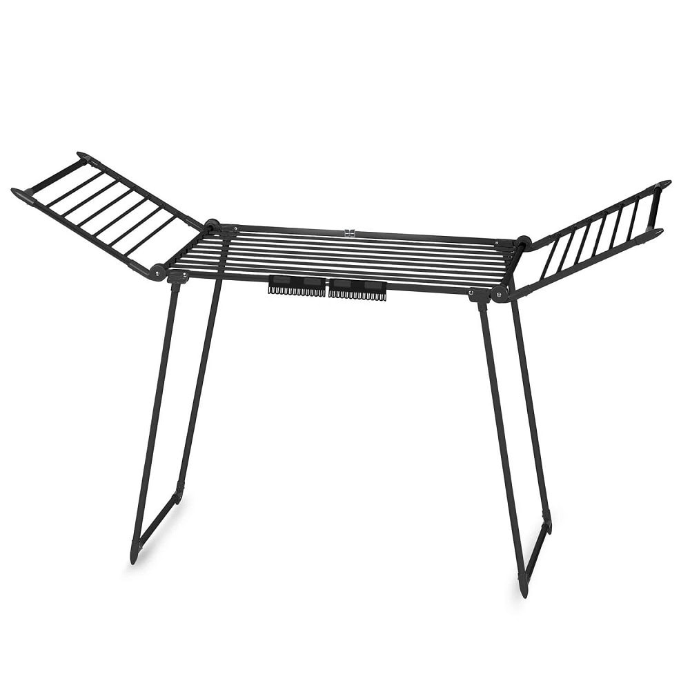 Uscator de rufe DacEnergy©, constructie metalica solida, picioare antiderapante, pliere si desfasurare rapida, suprafata mare de uscare 27 m, negru