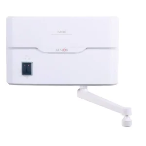 ​Incalzitor instant de apa Atmor Basic, electric, pentru chiuveta, 3 trepte incalzire, 2, 3.5, 5.5 kW, protectie supraincalzire, termostat, IP24, 7 bar, 300 x 182 x 95 mm, alb