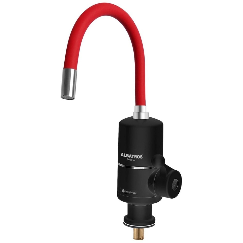 ​Robinet electric instant, pentru chiuveta, protectie supraincalzire, termostat, IPX4, rotatie pipa la 360 grade, presiune apa 0.04 - 0.6 Mpa, 3 kW, rosu si negru