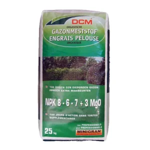 Ingrasamant gazon DCM, organic, granulat, 25 kg, suprafata de acoperire 167-250 mp, crestere ferma