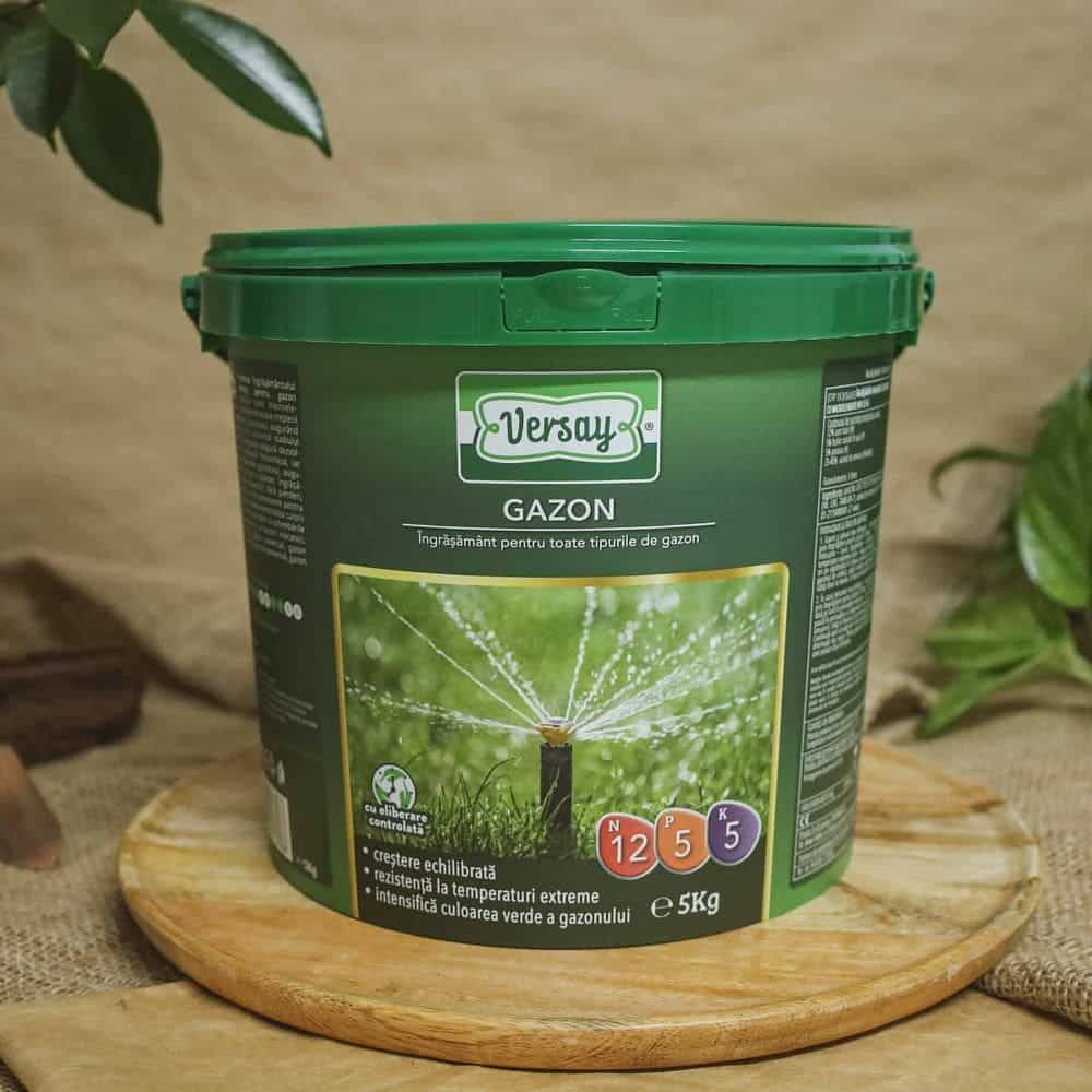 Ingrasamant gazon Versay, forma granulata, intensifica culoarea, rezistenta ridicata la seceta/inghet, 5 kg