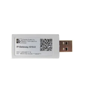 ​Modul Wi-Fi IP-Gateway G10-3 Bosch pentru modelele Bosch Climate 3000i, Climate 4000i si Climate 6000i, pornire-oprire dispozitiv, setare mod de functionare, alb