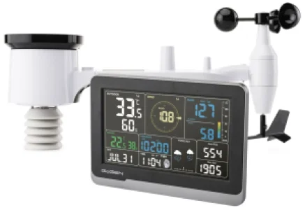 Statie meteo profesionala GoGEN ME 4900, LCD color, senzori de ploaie, temperatura, vant si umiditate, Aplicatie WSView Plus, negru