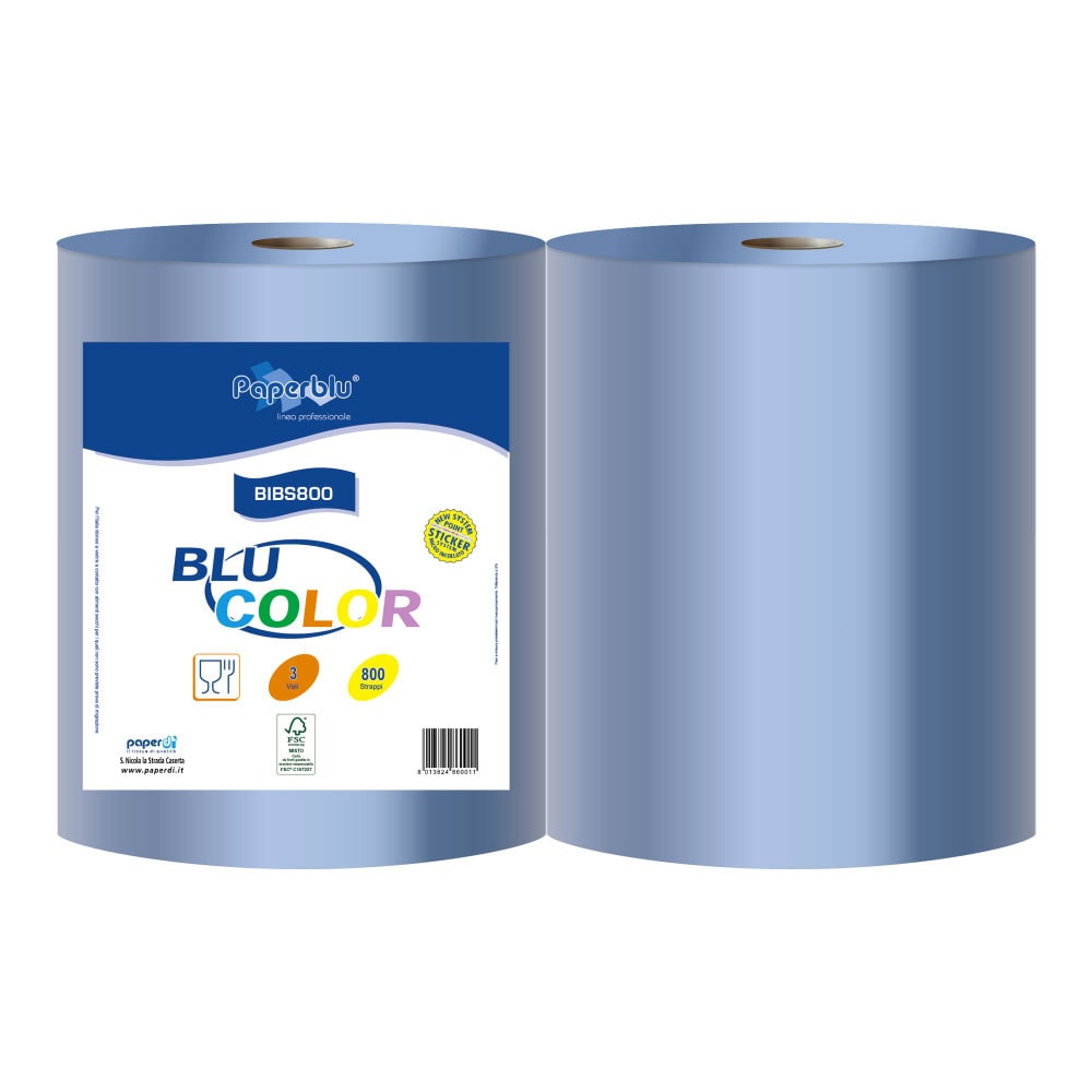 Role prosop, 3 straturi, albastra, Paperdi Blue Color, 192 m, set 2 bucati