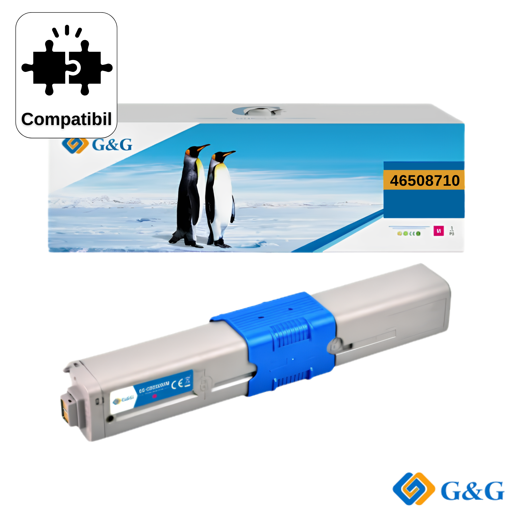 Cartus toner remanufacturat G&G Magenta 46508710, pentru OKI MC363DN, 3.000 pagini