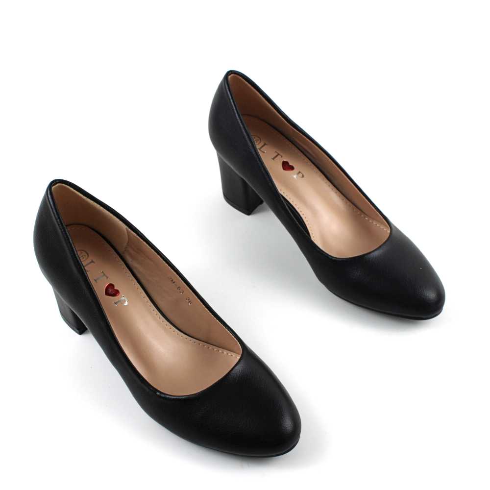 ​Pantofi de dama eleganti cu toc mediu ZM-63-BLACK