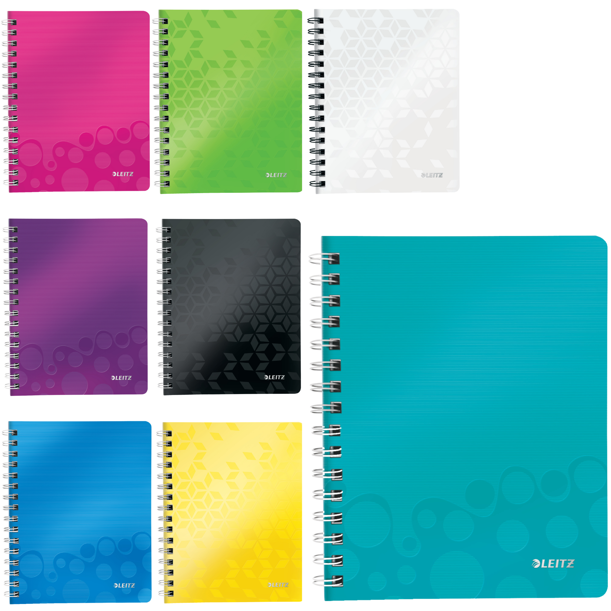 Caiet A5 cu spirala, dictando, coperta plastic PP , 80 file, 80g/mp, LEITZ WOW