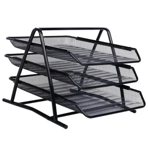Set 3 tavite metalice documente, suprapozabile MESH