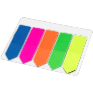 Index autoadeziv plastic SAGEATA, 45 x 12 mm, 5 culori/set