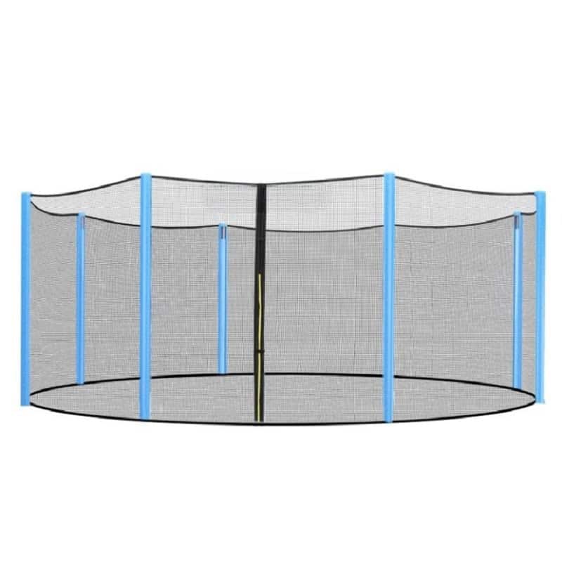 ​Plasa de trambulina pentru exterior, cu fermoar, fabricata din polietilena, potrivit pentru trambuline cu diametru de 366 - 374 cm, 8 stalpi