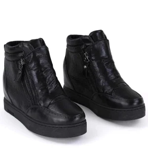 Ghete de dama, cu platforma si toc ascuns si fermoare laterale BBK-28-BLACK