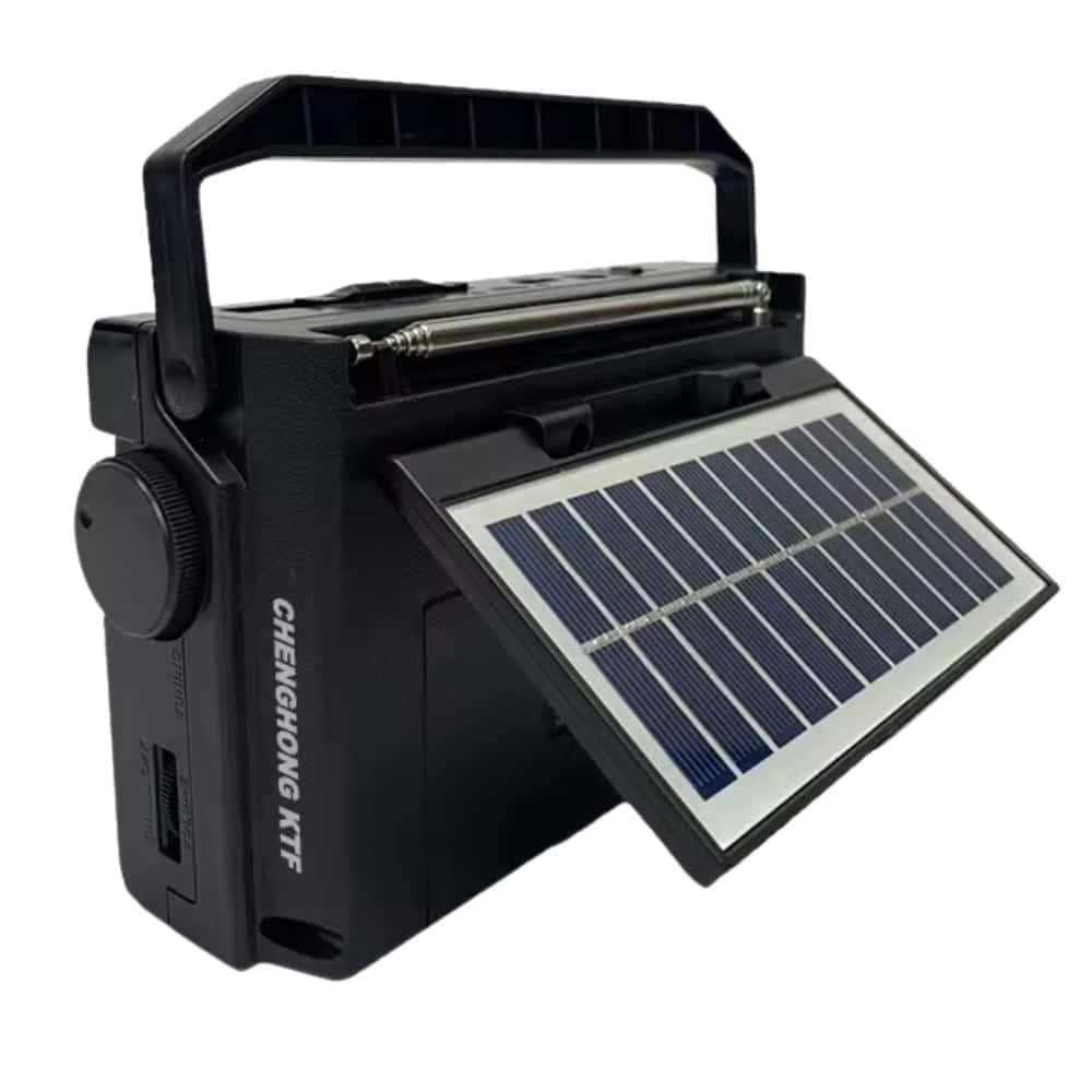 Radio cu panou solar KTF1651, FM/AM/SW, BT/USB/TF, lanterna, 5V 4