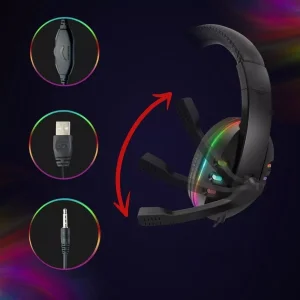 Casti Gaming S359, microfon, LED RGB, USB