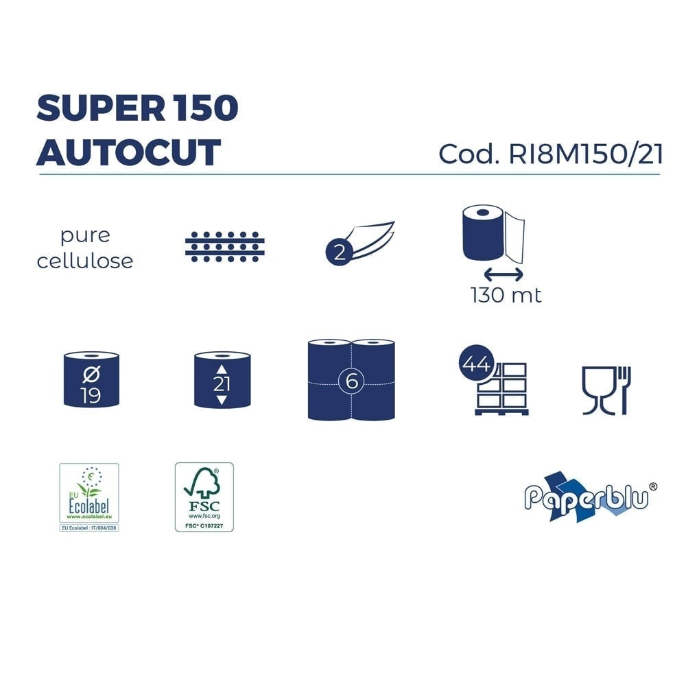 Set 6 role, prosop maini Autocut Paperdi, 130m 2