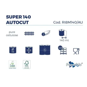 Set 6 role, prosop maini Autocut Paperdi, 140m