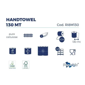 ​Prosop hartie 130 m, Paperblu, set 6 role