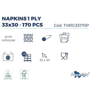 Servetele PaperBlu 33×30 cm, 170 buc/ pachet, 10 pachete