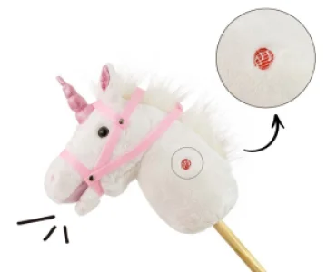 Calut de jucarie cu miscare si sunete, Hobby Horse, White, Milly Mally