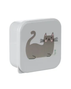 Set 4 cutii pentru pranz, Kitty Cat Grey, Kikka Boo