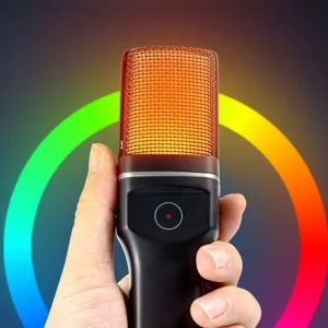 Microfon profesional cu condensator MIC60, trepied, USB, RGB