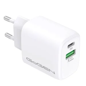 Incarcator de retea GoGEN ACHPDQ 220, 1 x USB-C 20W, 1 x USB-A 18W, alb