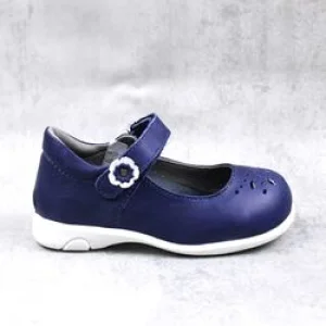 Pantofi usori , de copii , cu perforatii , din piele naturala 1862-BLEUMARIN/PM