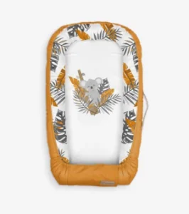 Cosulet bebelus pentru dormit Baby Nest, realizat din satin, pentru nou-nascuti, 50x80 cm, portocaliu