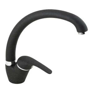 Chiuveta bucatarie si baterie DacEnergy©, compozit algranit, cuva stanga / dreapta, dimensiune 78x48 cm, culoare negru