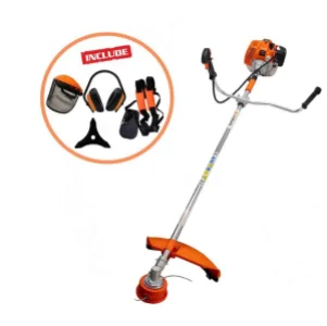 Motocoasa pe benzina, 2 timpi, putere motor 1.9 CP, 1.4 kW, sistem de taiere cu fir si disc, accesorii