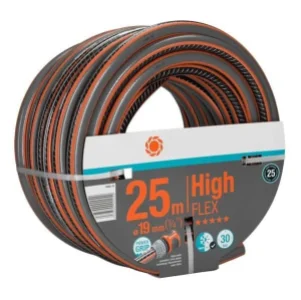 ​Furtun de gradina, realizat din PVC cu insertie textila, diametrul de 19 mm, lungimea de 25 m, 30 bar, rezistent la UV