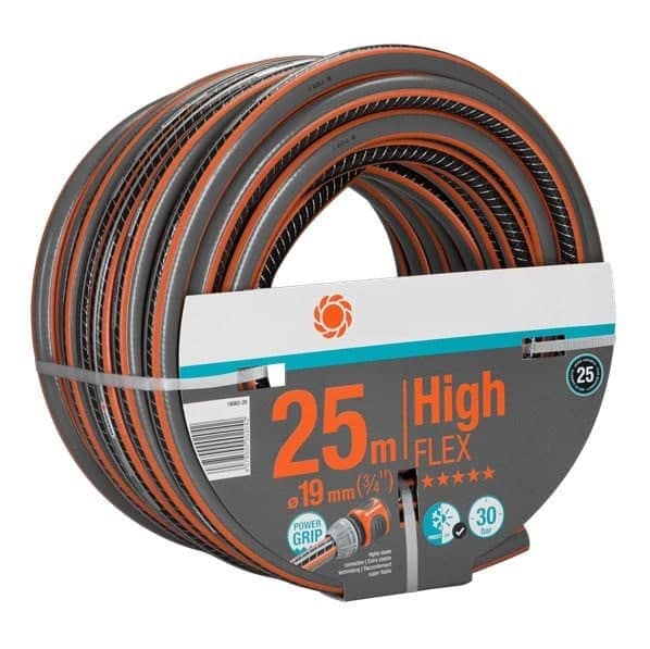 ​Furtun de gradina, realizat din PVC cu insertie textila, diametrul de 19 mm, lungimea de 25 m, 30 bar, rezistent la UV 2