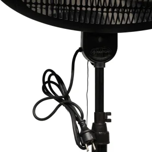 Incalzitor terasa electric, realizat din otel si plastic, IP34, 3 trepte, 2000 W, baza rotunda, comutator On / Off, negru