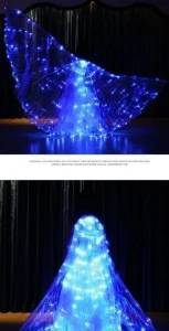 Aripi Led de dans DacEnergy©, pentru spectacol, control RGB, 12 culori, efecte de culori, tip paianjen, cu telecomanda