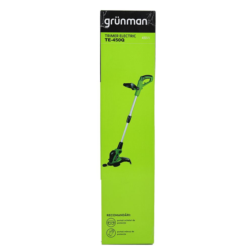 Trimmer electric, 450 W, diametru taiere 30 cm, turatia de 9600 rot/min, maner rotativ 180 grade, tija telescopica 3