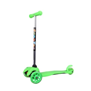 Trotineta copii DacEnergy©, aluminiu, roti din poliuretan, manere ergonomice din cauciuc pe ghidon, baza antiderapanta, pliabila, verde, 56 x 14 x 28 cm