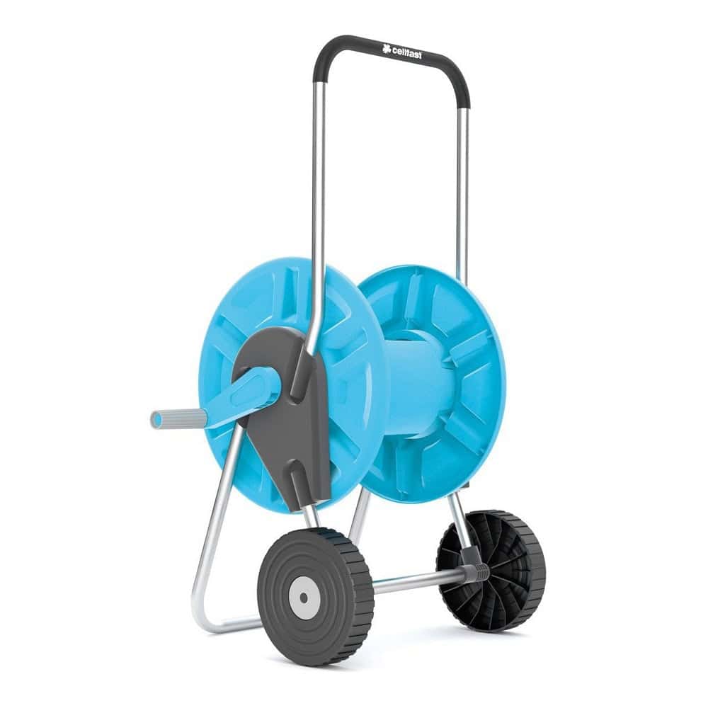 Set carucior si furtun gradina Cell Fast, furtun cu trei straturi, 20m, 12.5 mm, durabil si flexibi, un set de conexiune, un set cu duza reglabila 2