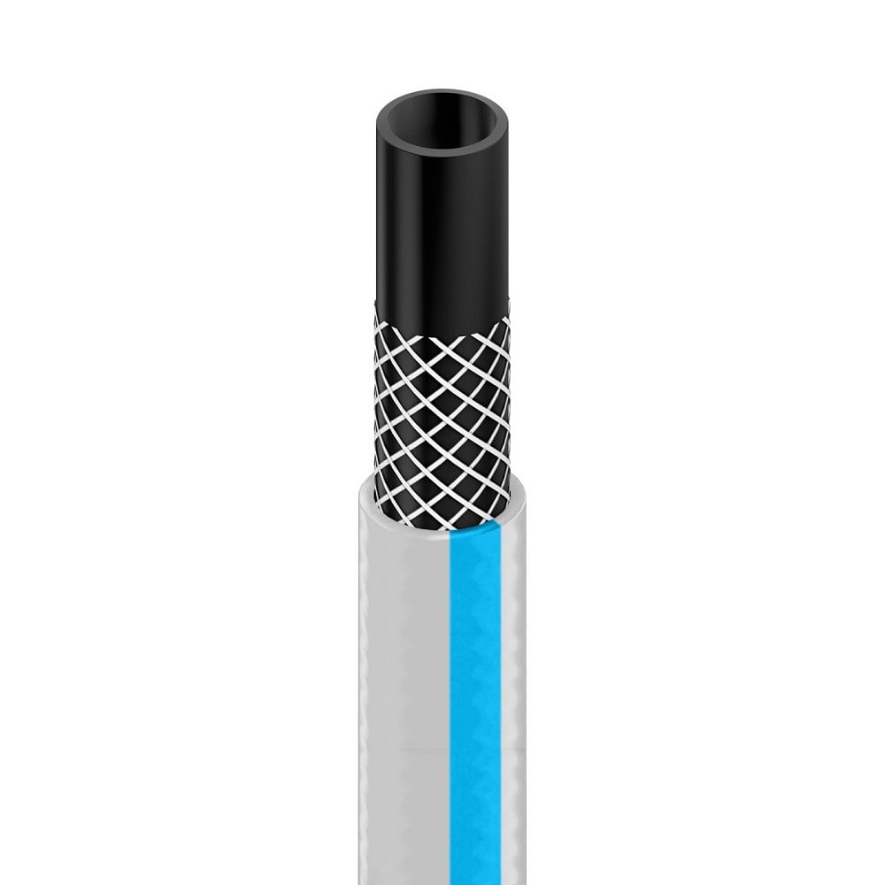 Set carucior si furtun gradina Cell Fast, furtun cu trei straturi, 20m, 12.5 mm, durabil si flexibi, un set de conexiune, un set cu duza reglabila 6