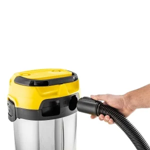 Aspirator Karcher, sistem ”Pull and Push”, aspirare umeda si uscata, sac textil, functie de suflare, filtru din spuma, 1000 W, 15 l, galben