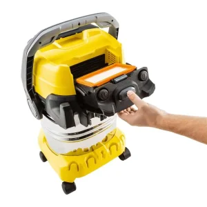 Aspirator Karcher, cu sac, aspirare uscata si umeda, filtru de tip evantai, cartus pentru filtrare, sac fleese, duza pentru spatii inguste, 1100 W, 25 l