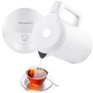 Fierbator electric, otel inoxidabil, baza pivotanta 360°, protectie impotriva gatirii uscate, 1850-2200 W, 1.7 litri, finisaj mat, alb