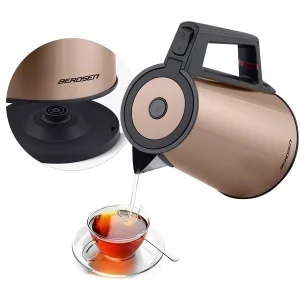 Fierbator electric, otel inoxidabil SUS 304, functia de mentinere a temperaturii pana la 2 ore, capac de deschidere cu buton, 1850-2200 W, 1,7 l, cupru